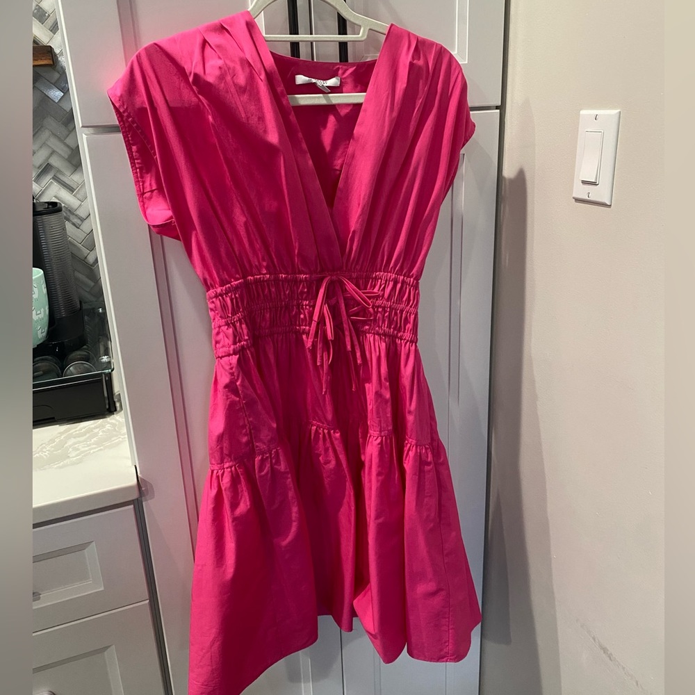 Derek Lam 10 Crosby Fuchsia Tora V-neck Dress